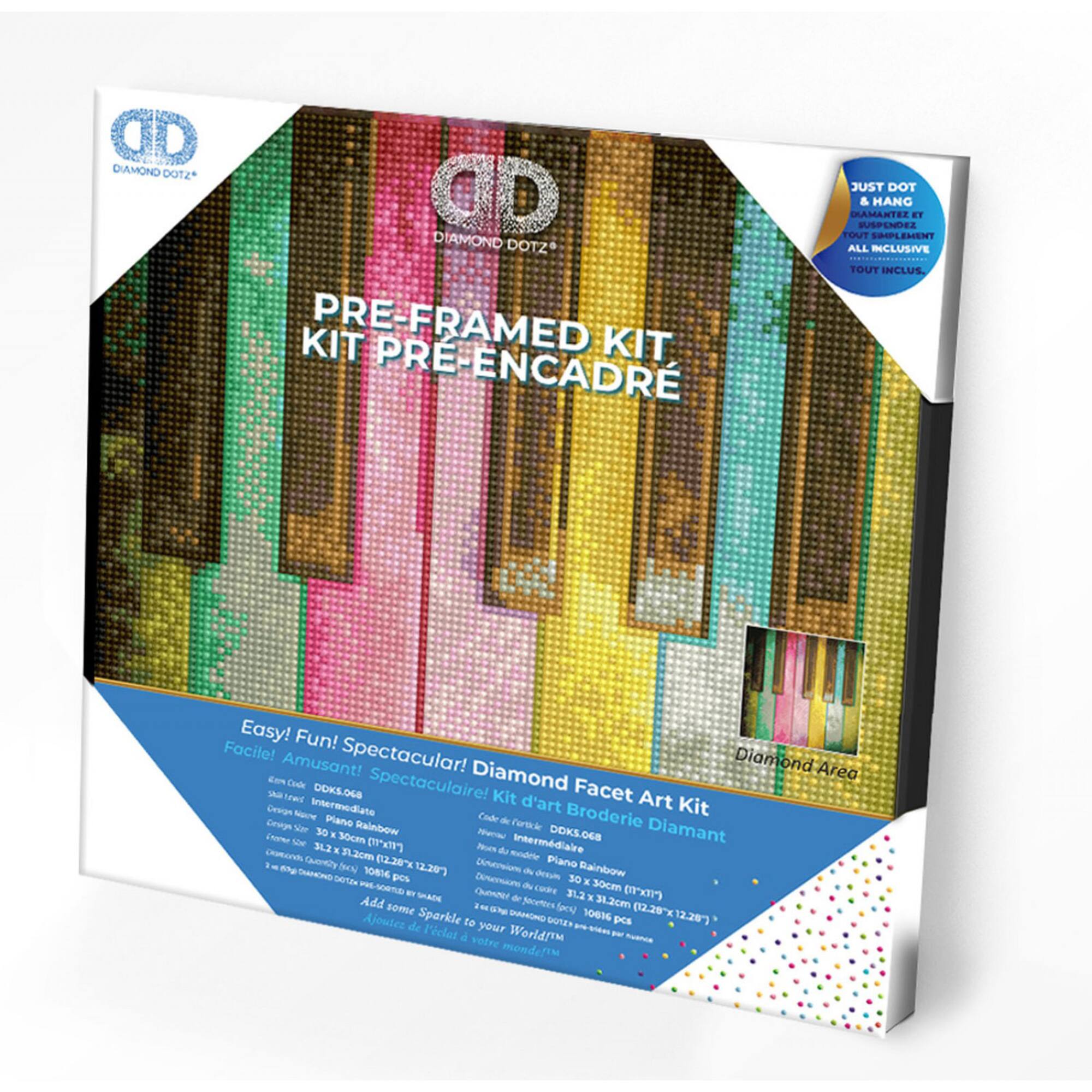 Diamond Dotz® Intermediate Piano Rainbow with Frame Diamond Painting Kit